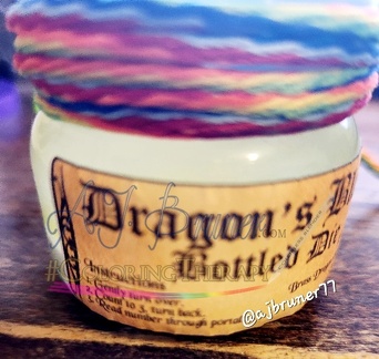 Dragon's Blood Bottle - small Brass Dragon Blood with D20